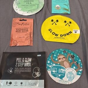 Lot of 6 single use face masks spalife, que bella, shea moisture, PINK, etc